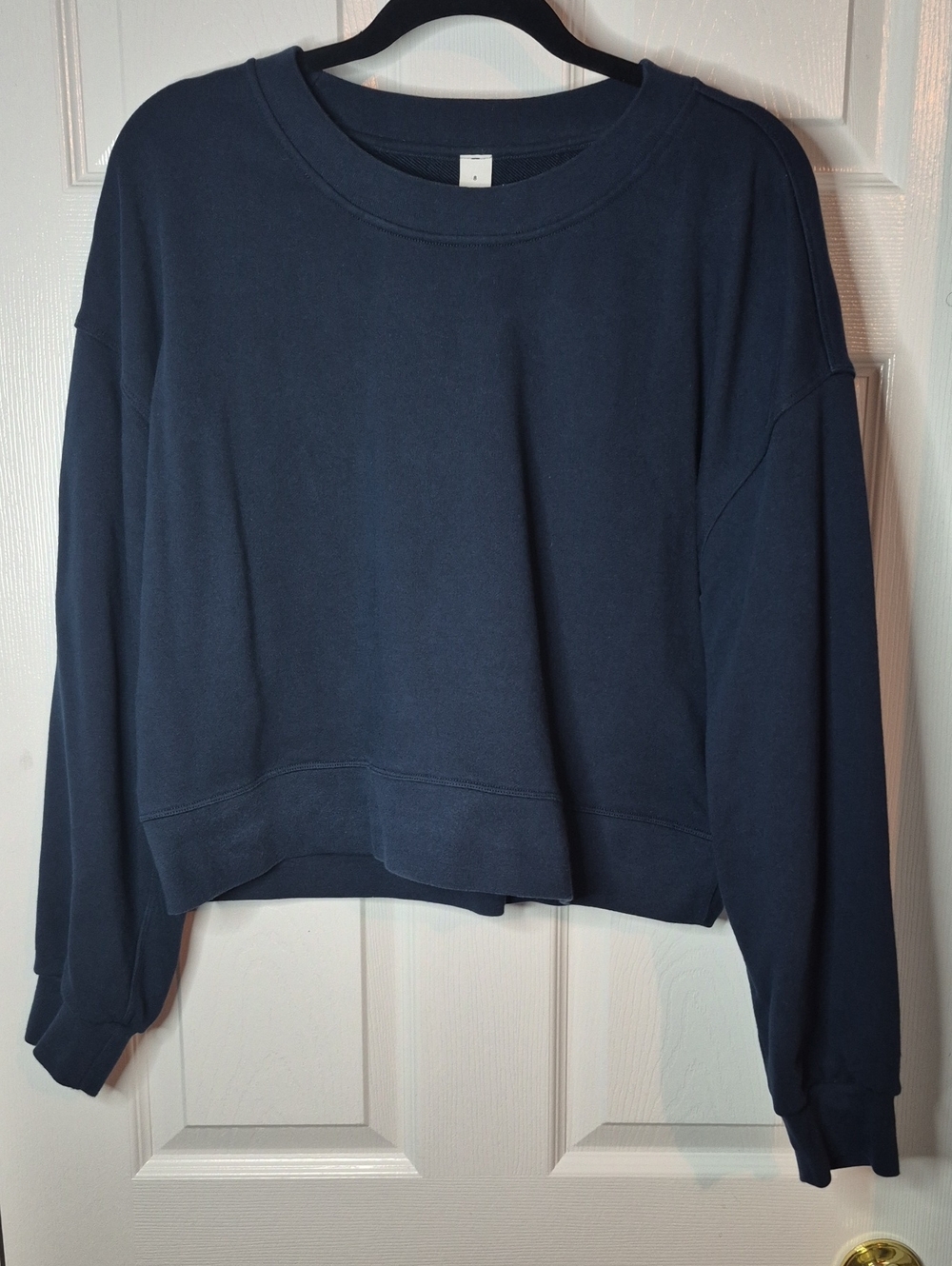🍋 Lululemon Perfectly Oversized Crop Crew Size 8 True Navy